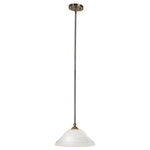 Livex Lighting - Livex Lighting 4254-01 North Port - One Light Pendant - No. of Rods: 3  Canopy IncludedNorth Port One Light Antique Brass White  *UL Approved: YES Energy Star Qualified: n/a ADA Certified: n/a  *Number of Lights: Lamp: 1-*Wattage:100w Medium Base bulb(s) *Bulb Included:No *Bulb Type:Medium Base *Finish Type:Antique Brass