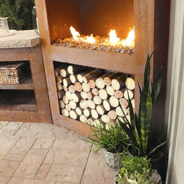 Steel Upright Fireplace