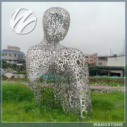 large abstract figure art sculpture thinking - Garden Statues And Yard Art