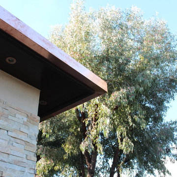 sectional 4x5 Box Gutters, 16 ounce Copper, Modern Home in Manhattan Beach, CA.
