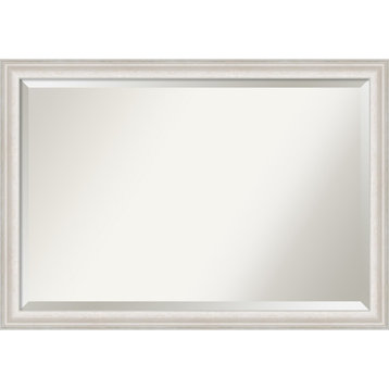 Trio White Wash Silver Beveled Bathroom Wall Mirror - 40.5 x 28.5 in.