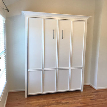 Nashville Murphy Beds Custom Built Vertical Queen Murphy Bed Cabinet in White