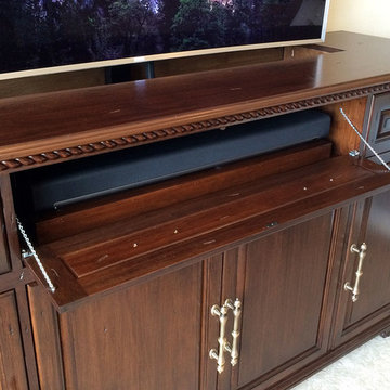 Phoenix Motorized TV Lift Popup Cabinet - 65" Samsung Curved 4K Ultra HDTV