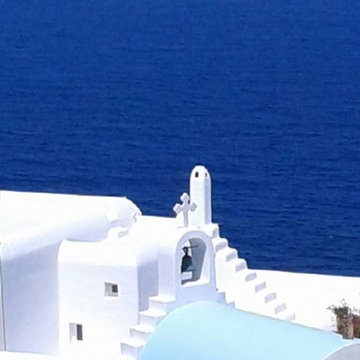 Mykonos, GR project FLA3 – Architect Patrick Helou, Distributor: Dimar Fireplace