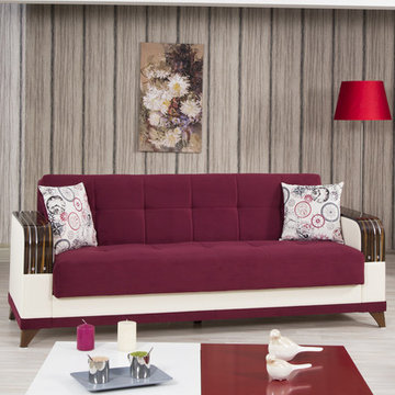 Almira Sofa Bed | Golf Burgundy Fabric