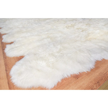 Sheepskin Shag Wool Ivory Area Rug