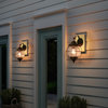 Outdoor Wall Sconce, Lantern Wall Sconce, Oil Rubbed Bronze, Clear Seeded Glass