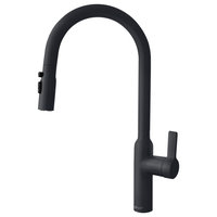 STYLISH Napoli Single Handle Matte Black Pull Down Kitchen Faucet