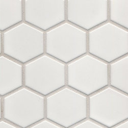 Mono Hexagonal White Mosaic Gloss - Mosaic Tiles