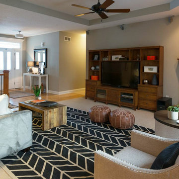 Transitional + Contemporary Living Room: A Gorgeous Mix of Black, White & Wood