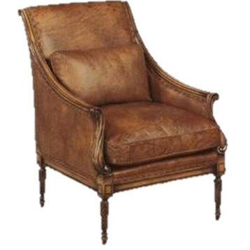 Accent Accent Chair Chair Traditional Traditional Wood Leather Wood