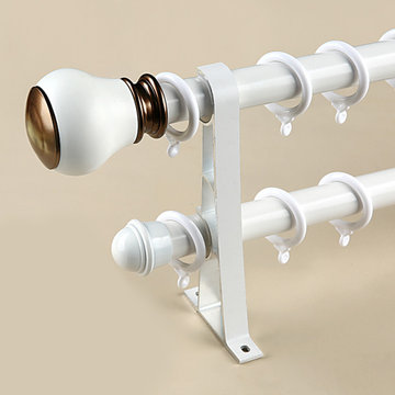 QYR47 1-1/8" Diameter On Sales Aluminum Alloy Single Double Curtain Rod Sets