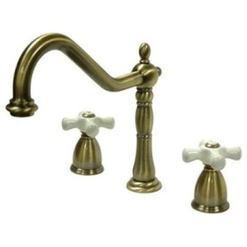 Vintage Brass Heritage 8" Center Kitchen Faucet without Deck KB1793PXLS