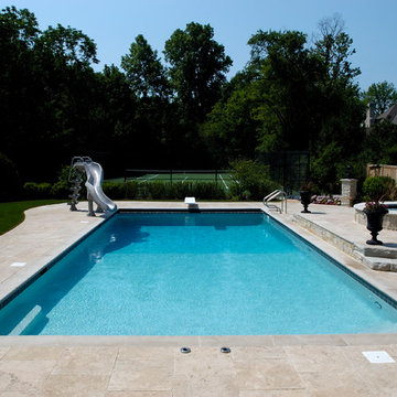 Swimming Pool with Separate Elevated Hot Tub