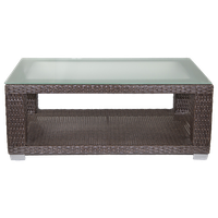 Miami Outdoor Coffee Table With Tempered Glass Top, Signature Espresso Brown