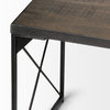 Trestman III Medium Brown Solid Wood With Black Iron Base Accent Bench