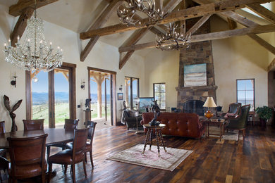 Photo of a country home design in Denver.