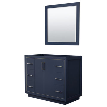 Wyndham Collection WCF1111-42S-CX-M34 Icon 42" Single - Dark Blue / Brushed