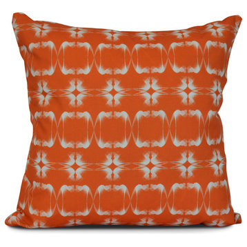 Summer Picnic, Geometric Print Pillow, Orange, 18"x18"