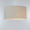 2 Light Swag Plug-In Pendant 14"w Textured Oatmeal with Diffuser, White Cord