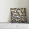 Ikat, Black and Yellow Throw Pillow Cover, 18"x18"