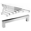 5" Square Bar Pull Kitchen Cabinet Handles, 12mm Polished Chrome