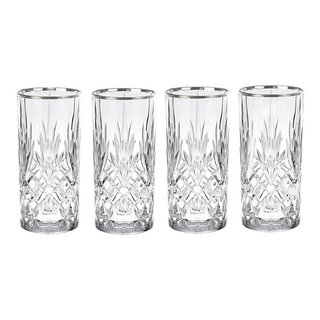 Lorren Home Trends Reagan 6 - Piece 11oz. Lead Crystal Highball Glass  Glassware Set