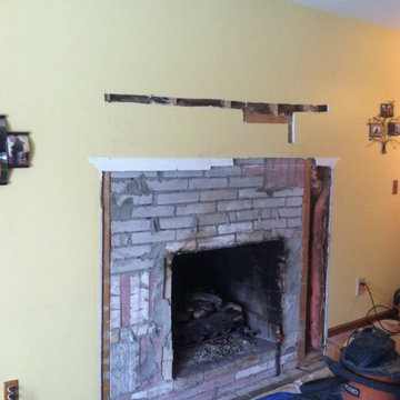 Ledge stone Fireplace remodel.