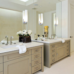 Photo of a contemporary bathroom in San Francisco with shaker cabinets.