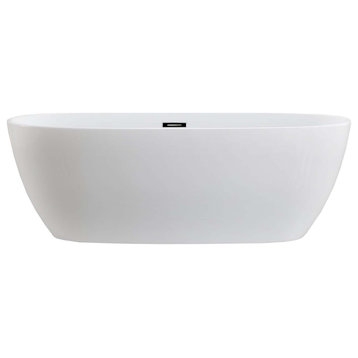 Pavia 67" Freestanding Bathtub, Glossy White