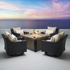 Deco 5 Piece Outdoor Patio Motion Fire Chat Set, Slate Gray