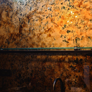Home Bar - Gilded Antique Glass Panel