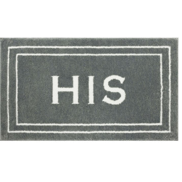 Mohawk Home His/Hers Accent Bath Rug, Pewter, 1'8"x2'10", "His"