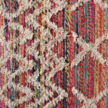 Modern and Contemporary Multi-Colored Handwoven Fabric Blend Area Rug
