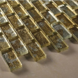 Exotic Glass 1 x 2 Galaxy Series Egyptian Gold J4 - Tile