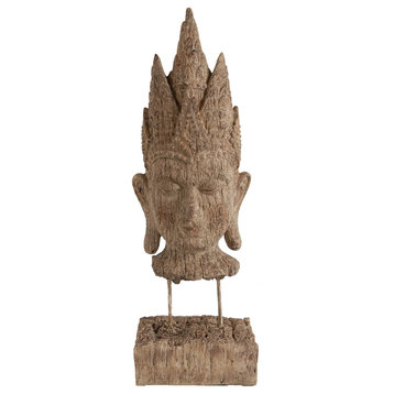 Buddha Head Sculpture 5x3.5x15.4"