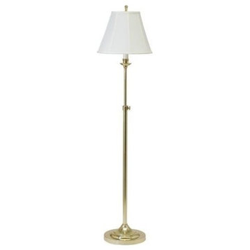 House of Troy CL201 Club 1 Light Floor Lamp - Polished Brass / Off-White