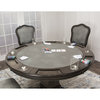48" Round Vegas Dining and Poker Table, Reversible Game Top, Gray Wood