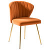 Luna Contemporary Side Chair With Tufted Back, Orange