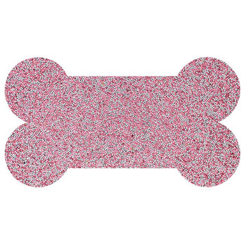 Sparkles Home Rhinestone Dog Bone Placemat, Pink