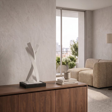 Contemporary Sideboard Styling: White Steel Tabletop Art