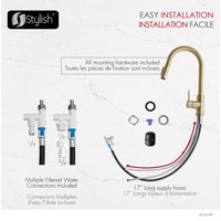 Single Handle Pull Down Kitchen Faucet With Reversible Osmosis, Brushed Gold