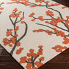 Marigold MRG-6027 Poppy Red and Ivory and Slate Contemporary Rug, 5'x7'6"