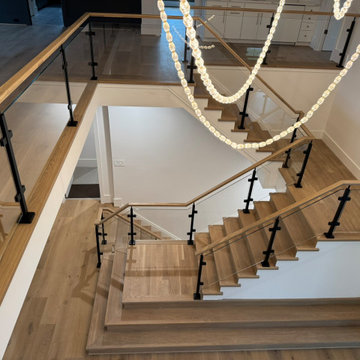 Project #132 | White Oak Staircase with Glass Balustrade
