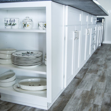 Modern Kitchen Utilizing Available Wall Space