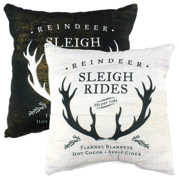 Reindeer Sleigh Rides Double Sided Pillow