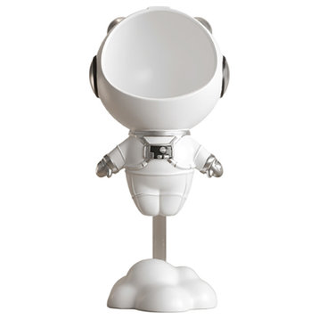 Modern White Astronaut Side Table Floor Figurine End Table Storage Decoration, White