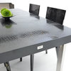 Skyline Black Crocodile Textured Lacquer Extendable Dining Table