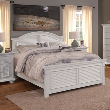 American Woodcrafters Cottage Traditions Eggshell White Wood King Panel Bed