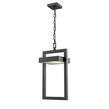 Luttrel Collection 1 Light Outdoor Chain Mount Ceiling Fixture in Black Finish
